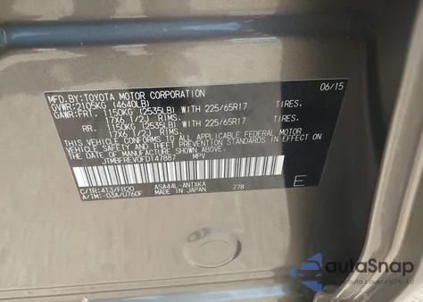 2015 Toyota Rav4 Le из США, поврежденный, VIN JTMBFREV0FD147887